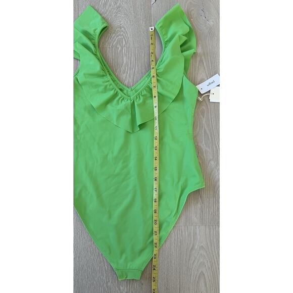 Aritzia Wilfred Danette Neon Ivy Ruffle Swim Bodysuit One Piece Top - Picture 13 of 13